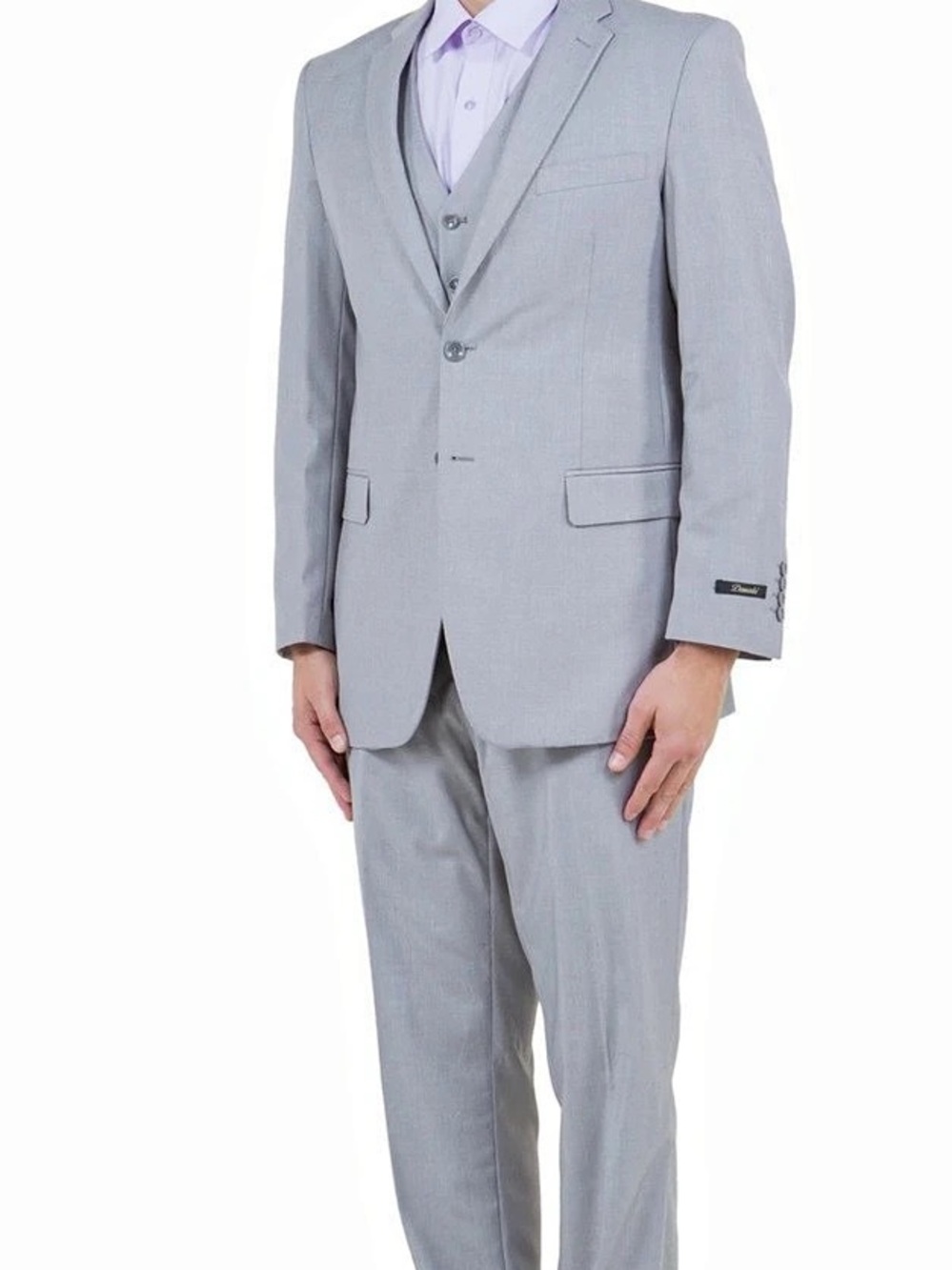 Men's Light Gray 3 Piece Suit- Brand New- 48L